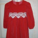 Girls Red Velvet Dress By Rose Cottage - Size 5