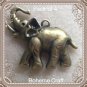 4 large brass elephant charm stamping findings crafts wildlife vintage jewelry