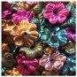 25 metallic flower button lucite garden beads 18mm acrylic plastic resin crafts