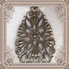 5 large teardrop vintage style brass filigree victorian jewelry making crafts