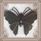 5 XL brass butterfly findings crafts jewelry findings insects victorian vintage