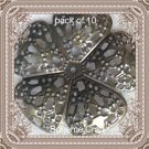 pack of 10 large flower filigree brass findings jewelry crafts stamp booking