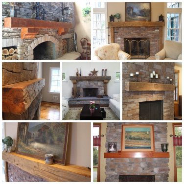 Rustic Fireplace Mantels, Recycled, Old Reclaimed Barn Wood Mantles, Floating Shelf, Distressed, Old