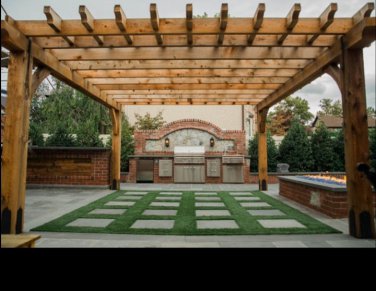 Cedar Pergolas, Outdoor Kitchen Timber Framed Structures, Backyard Patios, Living Rooms
