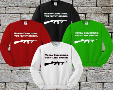 Merry Christmas you filthy animal, Hoodie, Sweatshirt, Sweater, Shirt, Unisex Adult