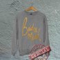 Bridesmaid - Off the Shoulder Slouchy Tee Sweatshirt - Gray with Gold