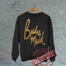 Bridesmaid - Off the Shoulder Slouchy Tee Sweatshirt- Black with Gold