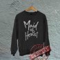 Maid of Honor - Script - Oversized Off the Shoulder Sweatshirt - Black with Silver Print