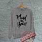 Maid of Honor - Script - Oversized Off the Shoulder Sweatshirt - Gray with Black Print