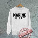 Marine Wifey - Oversized Off the Shoulder Sweatshirt - White