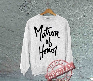 Matron of Honor - Off the Shoulder Slouchy Tee - White with Black