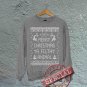 Merry Christmas Ya Filthy Animals - Oversized Off the Shoulder Sweatshirt - Gray