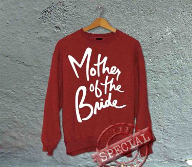 Mother of the Bride - Off the Shoulder Slouchy Tee - Red with White