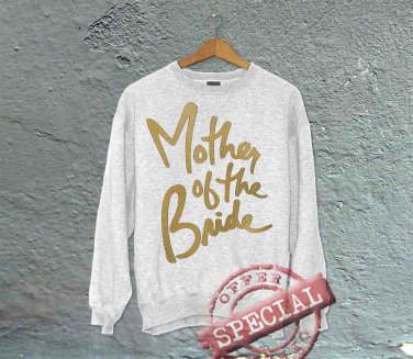 Mother of the Bride - Off the Shoulder Slouchy Tee - White with Gold