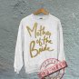 Mother of the Bride - Off the Shoulder Slouchy Tee - White with Gold