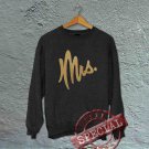 Mrs - Off the Shoulder Slouchy Tee - Black with Gold