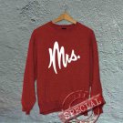 Mrs - Off the Shoulder Slouchy Tee - Red with White