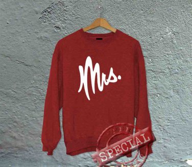 Mrs - Off the Shoulder Slouchy Tee - Red with White