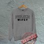 Police Wifey - Oversized Off the Shoulder Sweatshirt - Gray