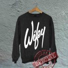 Wifey - Oversized Off the Shoulder Sweatshirt - Black