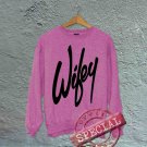 Wifey - Oversized Off the Shoulder Sweatshirt - Pink