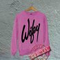 Wifey - Oversized Off the Shoulder Sweatshirt - Pink