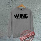 Wine - Because I Deserve It - Oversized Off the Shoulder Sweatshirt - Gray