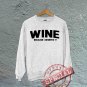 Wine - Because I Deserve It - Oversized Off the Shoulder Sweatshirt - White
