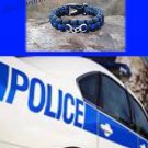 Thin Blue Line Survival Bracelet With 5/8" Sleek Black Buckle (many sizes)