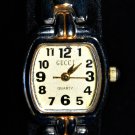 GUCCI WOMEN'S WATCH  VINTAGE 1970s  STAILESS STEEL  TWO TONE  QUARTZ MOVEMENT