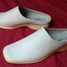 RSVP womans size 8.5 white leather new work mule clog shoes cushioned insole