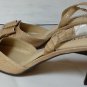 NEW TWIST womans size 8.5 M reptile imprint tan sling backs with buckle bow NEW