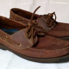 IVORY CREW mens size 10 M brown lace up leather loafers EUC