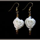 White Rose Earrings