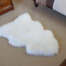 Australian Sheepskin Rug Single Pelt White Fur, Approx. 2ft x 3ft