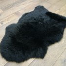 Sheepskin Rug Single Pelt Black Fur 2x3