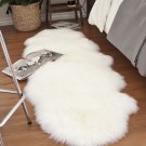Sheepskin Rug Double Pelt White Fur 2x6