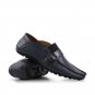 Men's Leather Moccasin Gray Loafers Shoes with Buckle