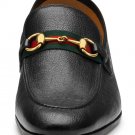 MENS BLACK ELANOR LEATHER DRIVER LOAFERS HORSEBIT