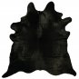 Zapprix (TM) Genuine Cowhide Skin Leather Black Area Rug