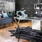 Zapprix (TM) Genuine Cowhide Skin Leather Black Area Rug