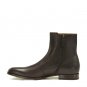Zapprix Mens Brown Zip Booties Leather Ankle Toe Boots