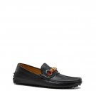 Zapprix Mens Driver Horsebit Bamboo Black Loafer Shoes
