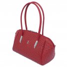 Women Petite Ladies Top Zipper Leather Handbag