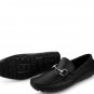 ZAPPRIX MENS BLACK LEATHER DRIVER LOAFERS HORSEBIT PEBBLE SHOES