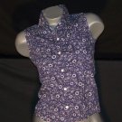 Blue Bandana Bandanna Keyhole Sleeveless Shirt S Like New!