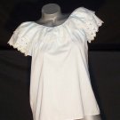 Vintage Peasant Eyelet Top Shirt Boho Gypsy