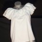 Vintage Peasant Eyelet Top Shirt Boho Gypsy