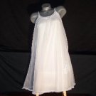 Vintage Lingerie Appliqued Nightgown Gown Nylon Sheer Chiffon Bridal Ivory