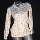 Vintage 70's Emo Indie Mod Polyester Double Knit Shirt Blouse Top